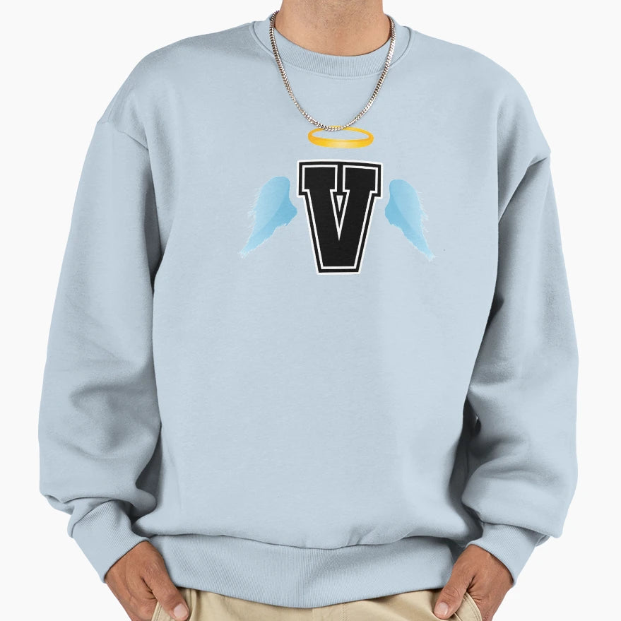 Letter V College Font Good Heaven Sweatshirt - Unique Graphic Men Women - T-Shirt, Sweatshirt, Hoodie