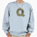 Q Letter Camouflage Stain Sweatshirt - Unique Graphic for Adults - T-Shirt, Sweatshirt, Hoodie