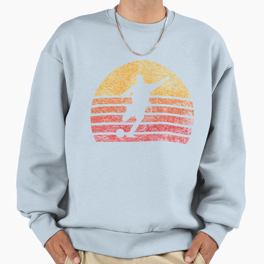 Soccer Football Silhouette Sun Sweatshirt - Unique Graphic Men Women - T-Shirt, Sweatshirt, Hoodie