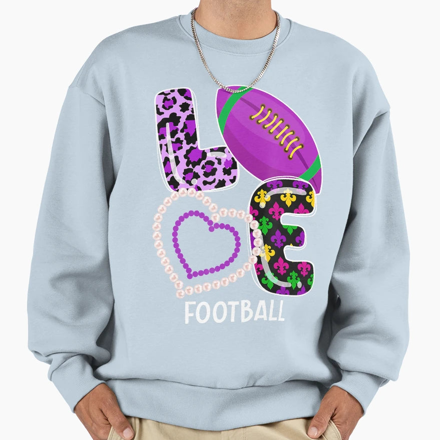 Football Sport Mardi Gras Funny Sweatshirt - Fun Novelty Design for Adults - T-Shirt, Sweatshirt, Hoodie