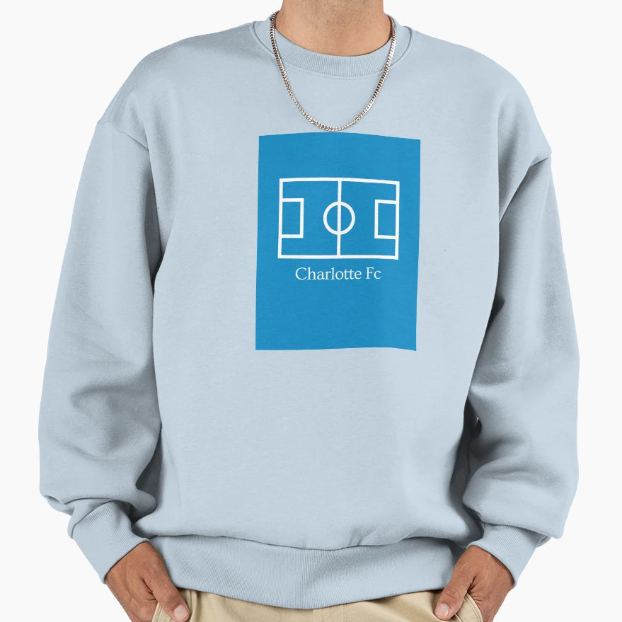 Charlotte Fc White Pitch Sweatshirt - Minimalist Print for Adults - T-Shirt, Sweatshirt, Hoodie