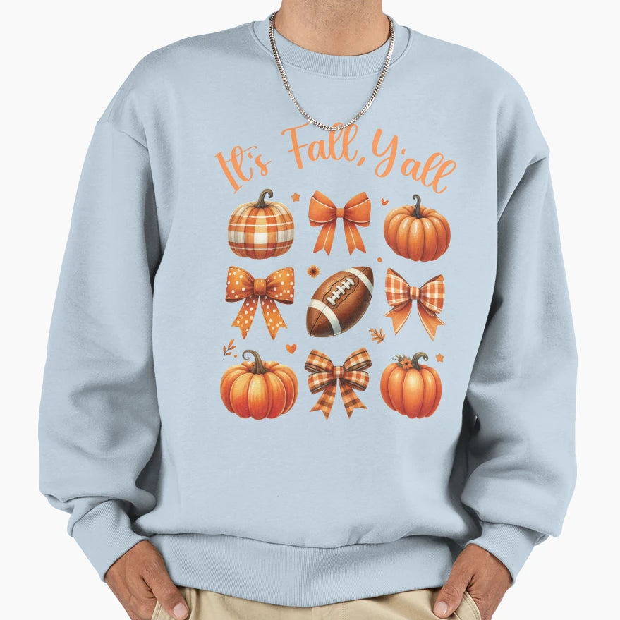 Coquette Bows And Football Its Sweatshirt - Aesthetic Graphic Men Women - T-Shirt, Sweatshirt, Hoodie