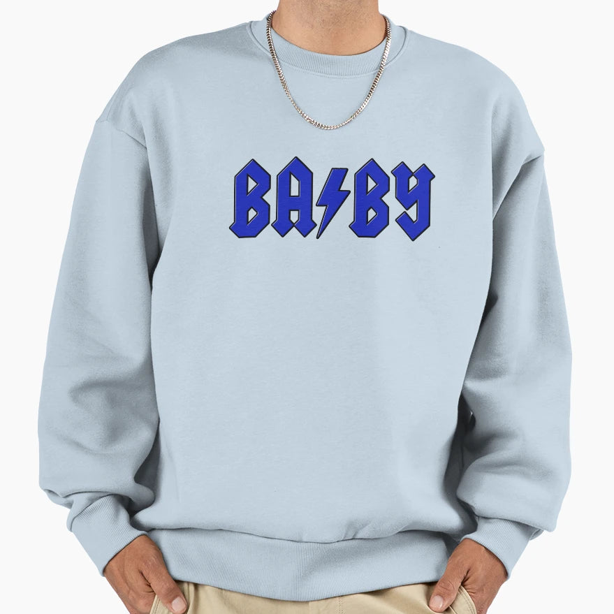 Blue Sweatshirt - Minimalist Print for Adults - T-Shirt, Sweatshirt, Hoodie