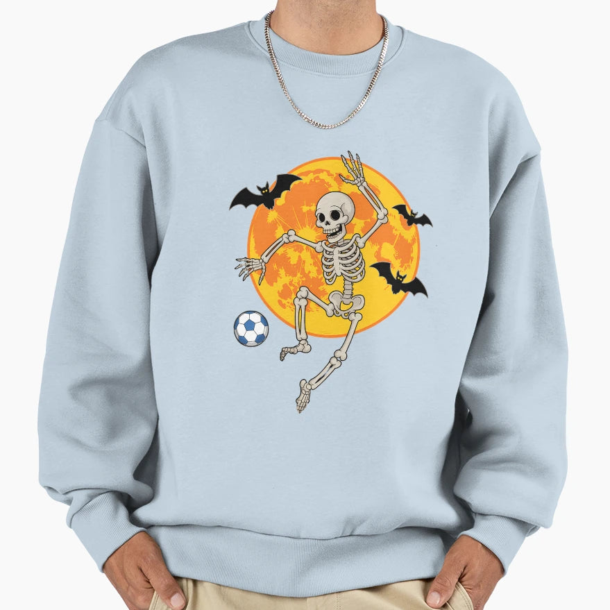 Soccer Skeleton Halloween Sweatshirt - Custom Art Print for Adults - T-Shirt, Sweatshirt, Hoodie