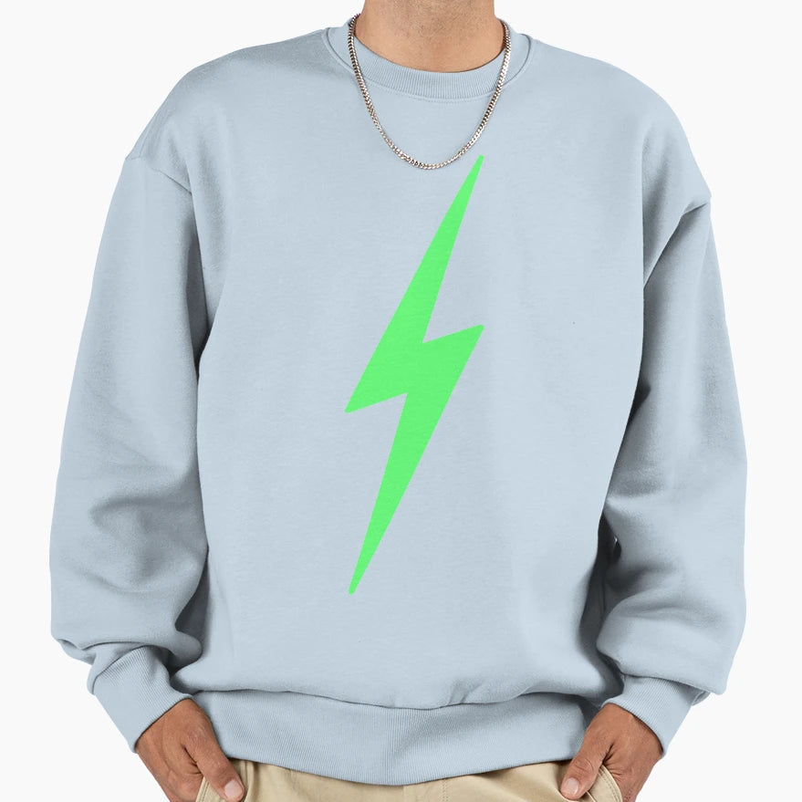 Green Lightning Bolt Sweatshirt - Novelty Apparel Men Women - T-Shirt, Sweatshirt, Hoodie