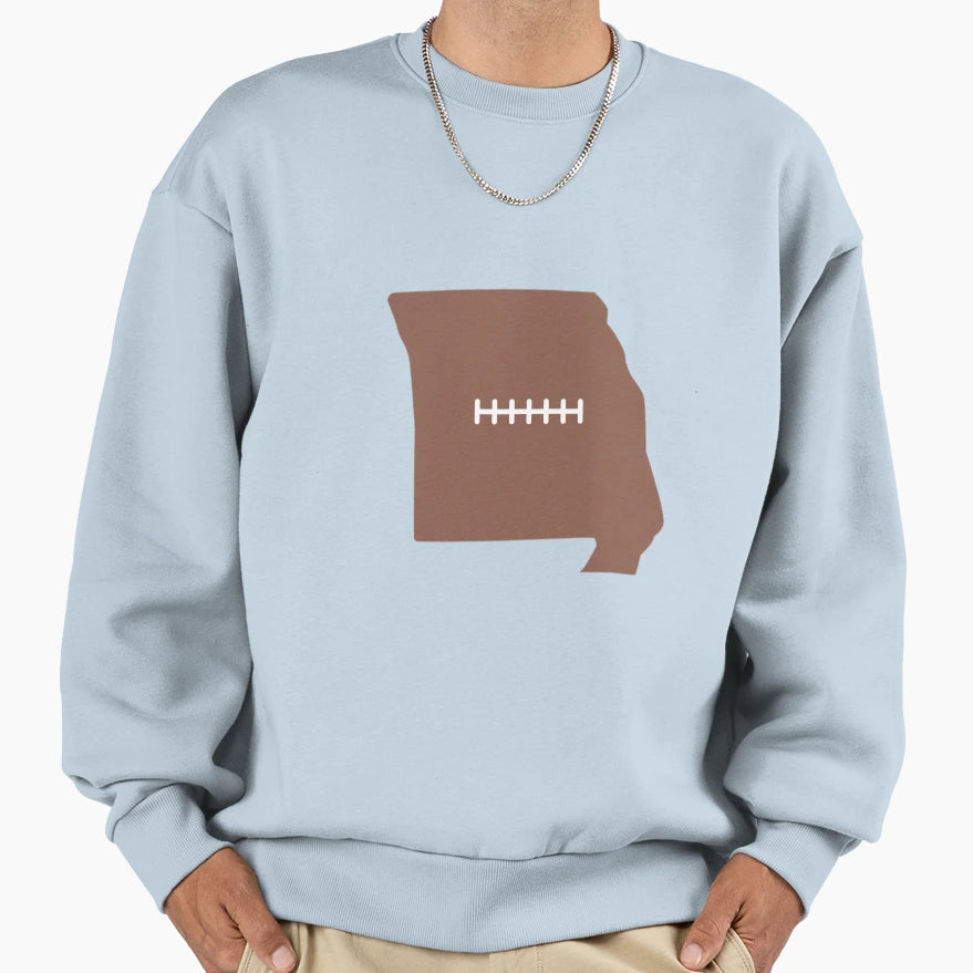 Missouri State Outline Football Stitch Sweatshirt - Unique Graphic Unisex - T-Shirt, Sweatshirt, Hoodie