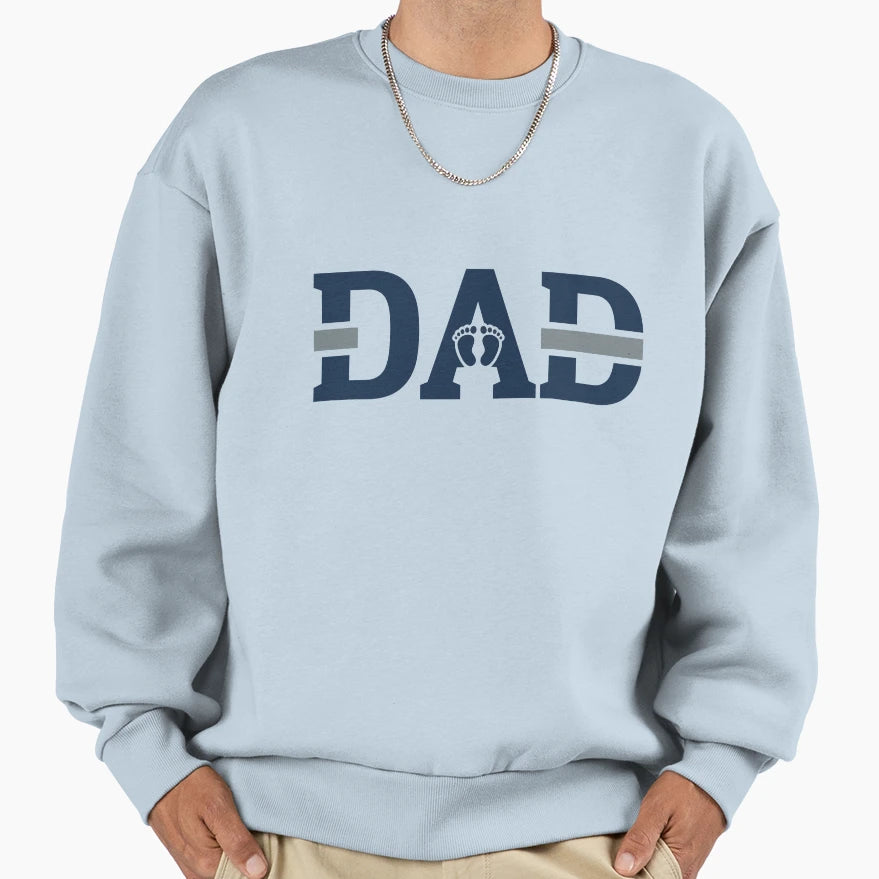 Bold Dad Typography Footprints Vector Sweatshirt - Novelty Apparel Unisex - T-Shirt, Sweatshirt, Hoodie