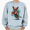Boxer Dog Playing American Sweatshirt - Aesthetic Graphic Men Women - T-Shirt, Sweatshirt, Hoodie