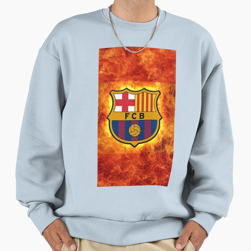 Barcelona Fire Sweatshirt - Casual Everyday Wear Unisex - T-Shirt, Sweatshirt, Hoodie