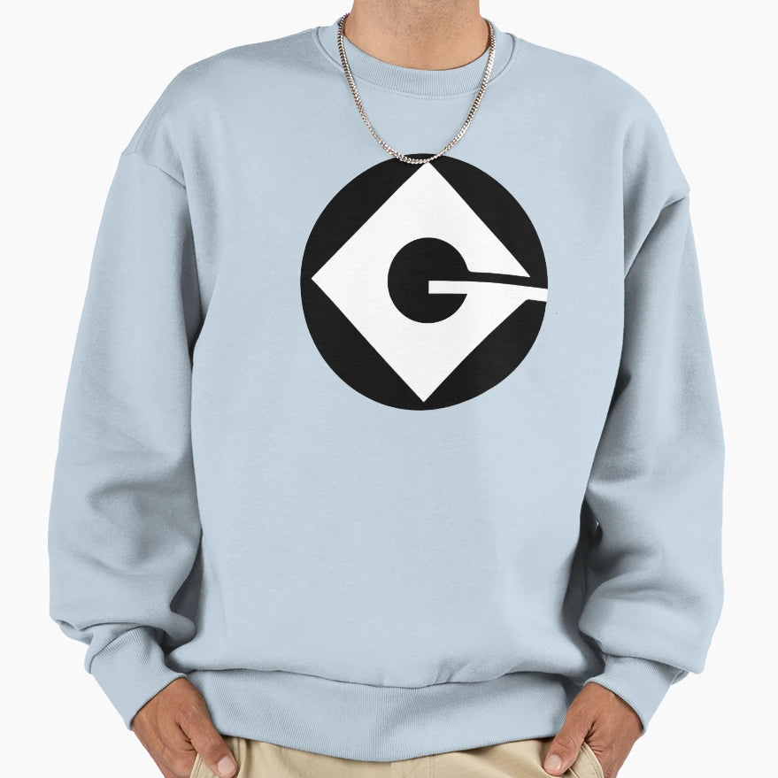 Minions Gru Big Center Chest Logo Sweatshirt - Trendy Graphic Unisex - T-Shirt, Sweatshirt, Hoodie