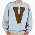 Alphabet Brown V Sports Letter V Sweatshirt - Trendy Graphic Men Women - T-Shirt, Sweatshirt, Hoodie