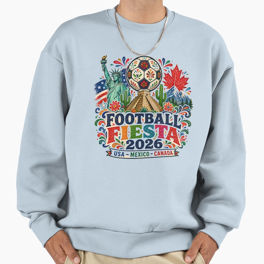 Football Fiesta 2026 Soccer Sweatshirt - Unique Graphic for Adults - T-Shirt, Sweatshirt, Hoodie