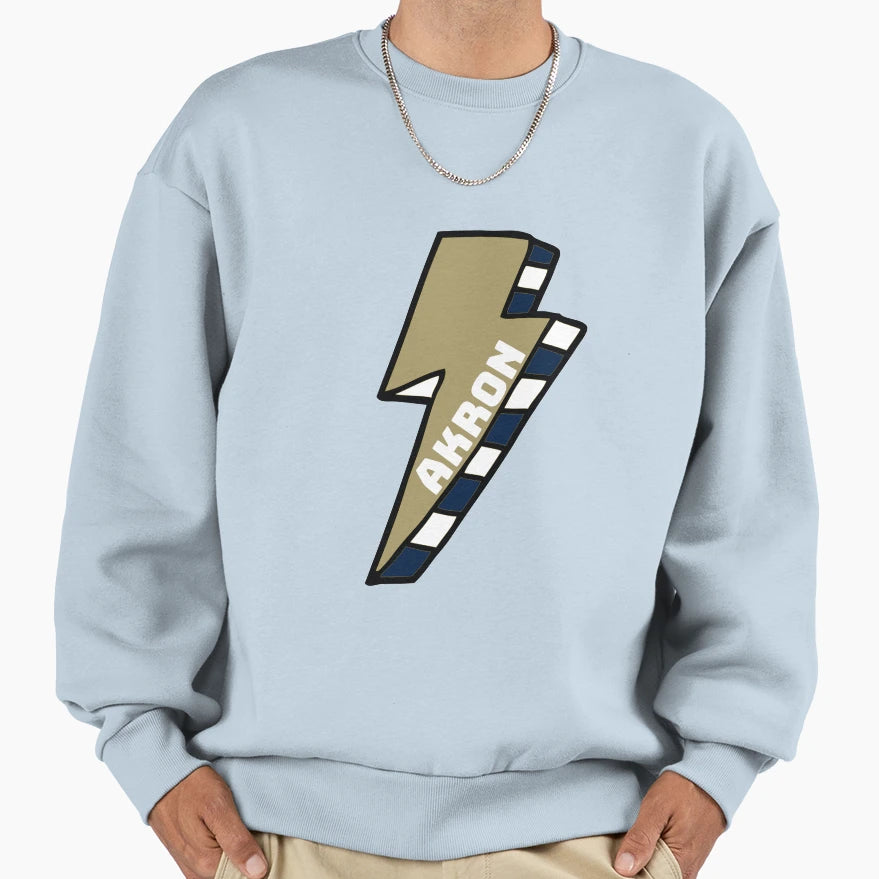 University Akron Lightning Bolt Sweatshirt - Fun Novelty Design for Adults - T-Shirt, Sweatshirt, Hoodie