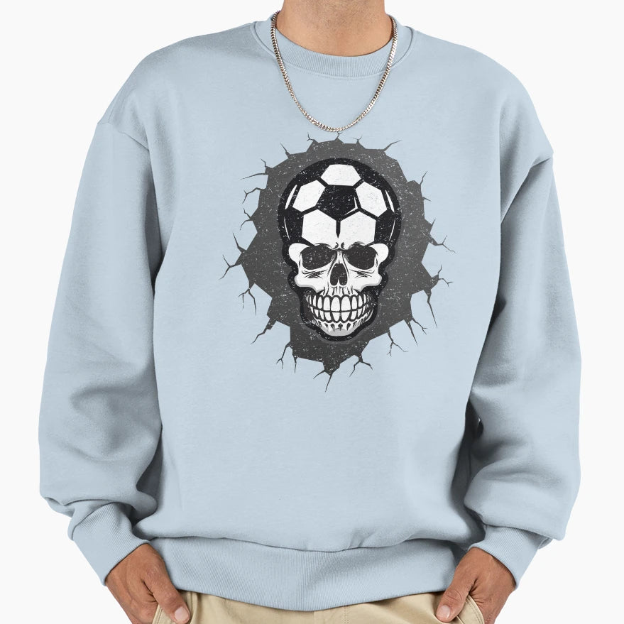 Halloween Soccer Skull Sweatshirt - Unique Graphic Men Women - T-Shirt, Sweatshirt, Hoodie