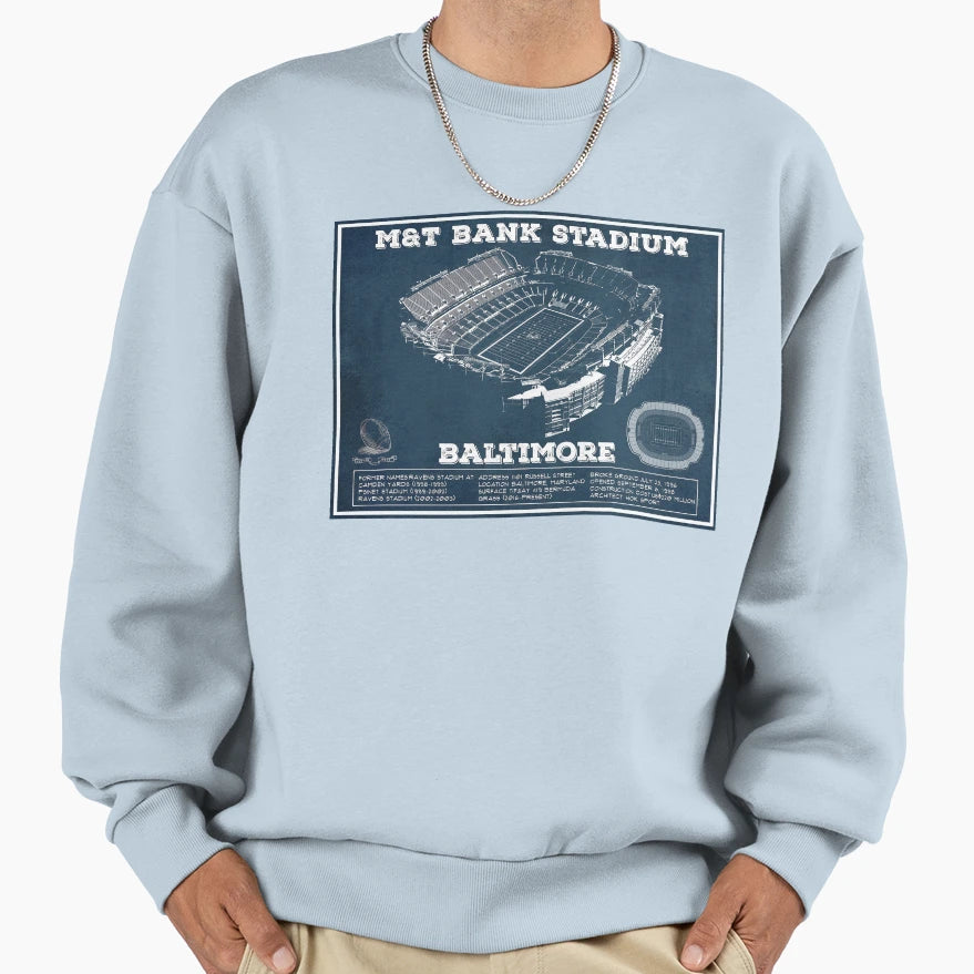 M T Bank Stadium Baltimore Sweatshirt - Graphic Print for Adults - T-Shirt, Sweatshirt, Hoodie