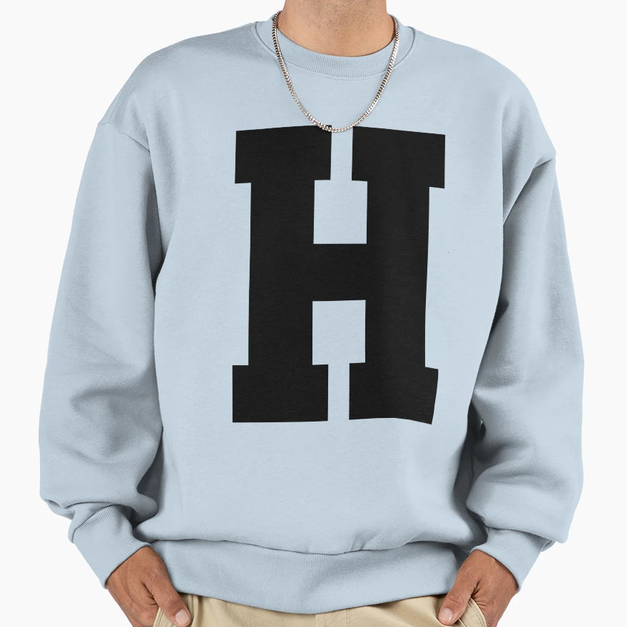 Alphabet Black H Sports Letter H Sweatshirt - Aesthetic Graphic Unisex - T-Shirt, Sweatshirt, Hoodie