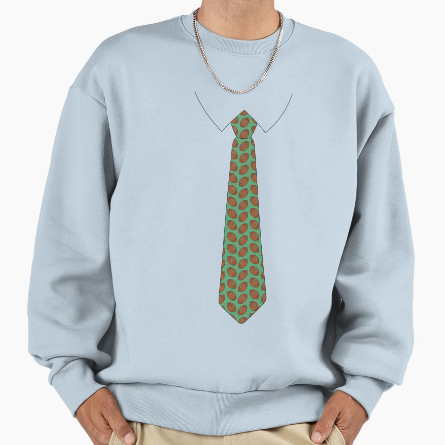 Football Neck Tie Casual Sweatshirt - Novelty Apparel Unisex - T-Shirt, Sweatshirt, Hoodie