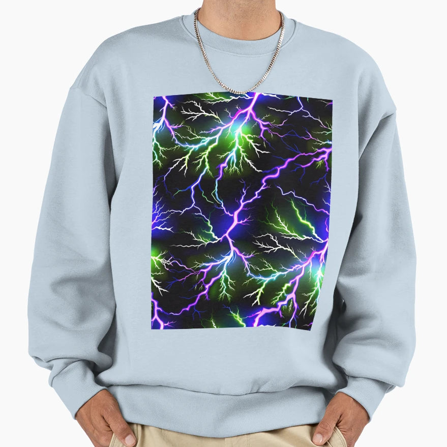 Abstract Colorful Lightning Pattern Sweatshirt - Minimalist Print Unisex - T-Shirt, Sweatshirt, Hoodie