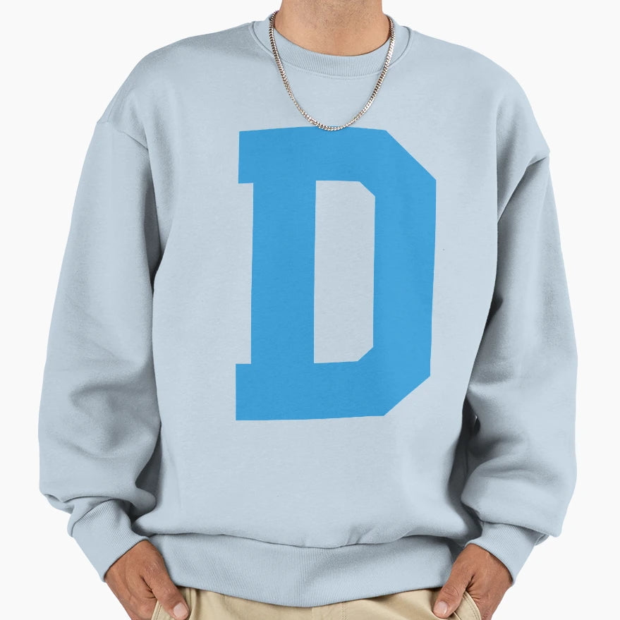 Alphabet Blue D Sports Letter D Sweatshirt - Streetwear Style Unisex - T-Shirt, Sweatshirt, Hoodie