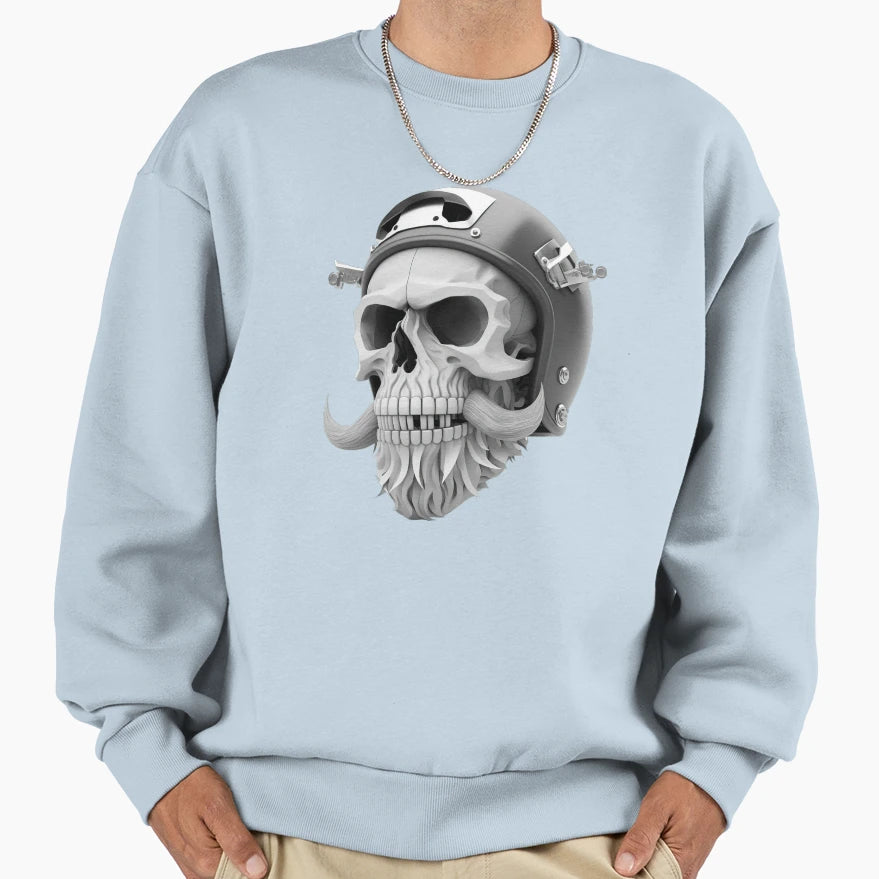 Skull Beard Dark Mechanic Piston Sweatshirt - Custom Art Print for Adults - T-Shirt, Sweatshirt, Hoodie