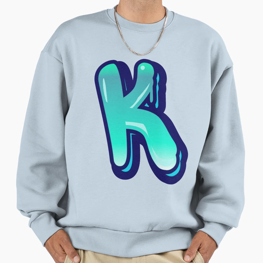 Alphabet K Graffiti Letters Sweatshirt - Aesthetic Graphic Men Women - T-Shirt, Sweatshirt, Hoodie