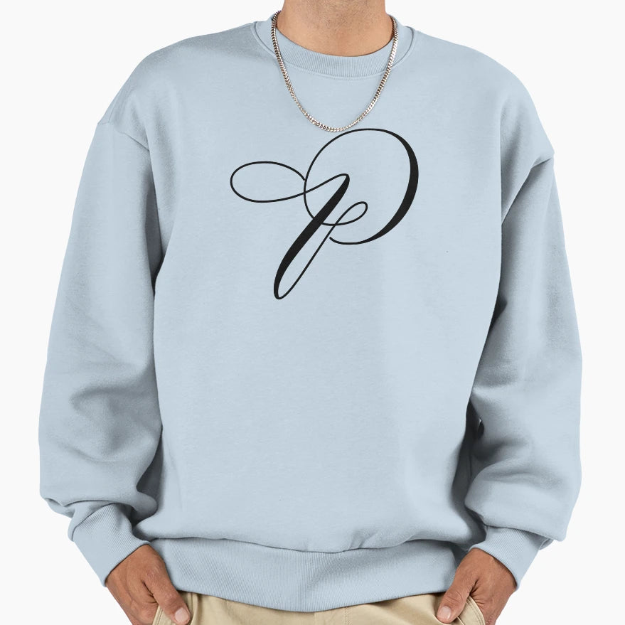 Calligraphy Capital Letter P Sweatshirt - Fun Novelty Design Unisex - T-Shirt, Sweatshirt, Hoodie