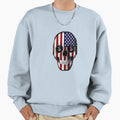 Skull Usa Flag Digital Art Sweatshirt - Aesthetic Graphic Men Women - T-Shirt, Sweatshirt, Hoodie