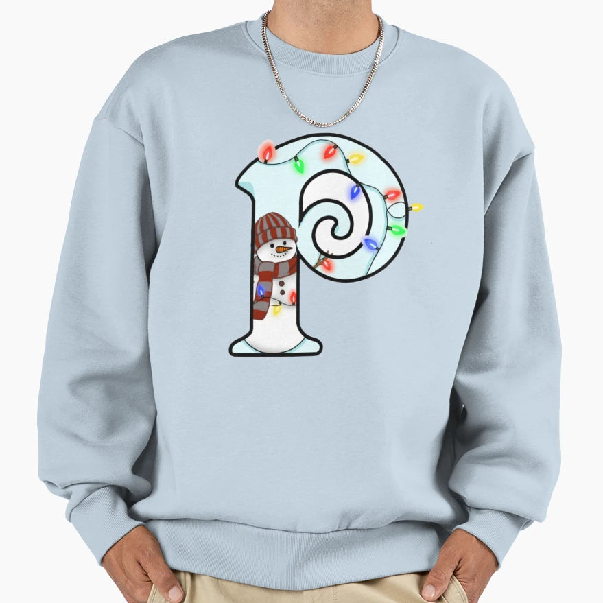 Holiday Themed Letter P Sweatshirt - Casual Everyday Wear Unisex - T-Shirt, Sweatshirt, Hoodie