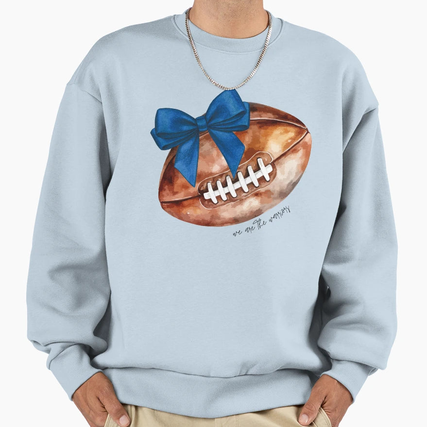 Football Mom Blue Coquette Bows Sweatshirt - Trendy Graphic Men Women - T-Shirt, Sweatshirt, Hoodie