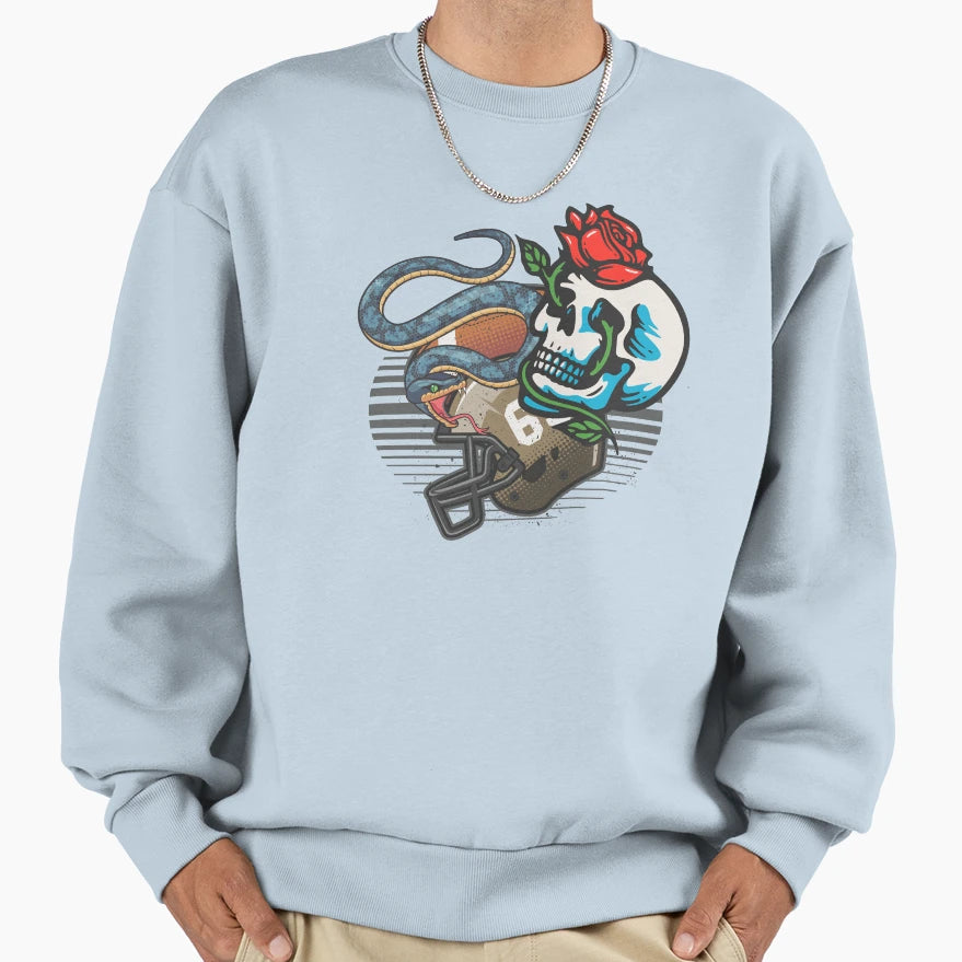 Skul Football Sweatshirt - Streetwear Style Men Women - T-Shirt, Sweatshirt, Hoodie