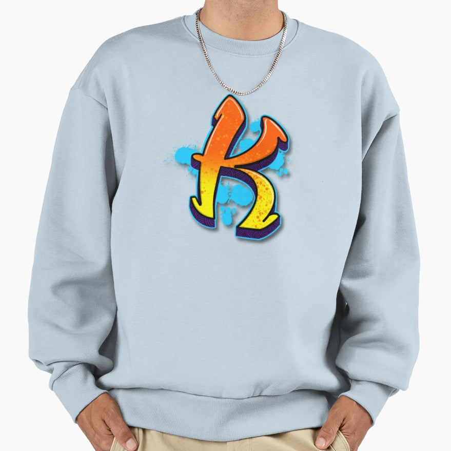 Graffiti Letter K Sweatshirt - Graphic Print for Adults - T-Shirt, Sweatshirt, Hoodie