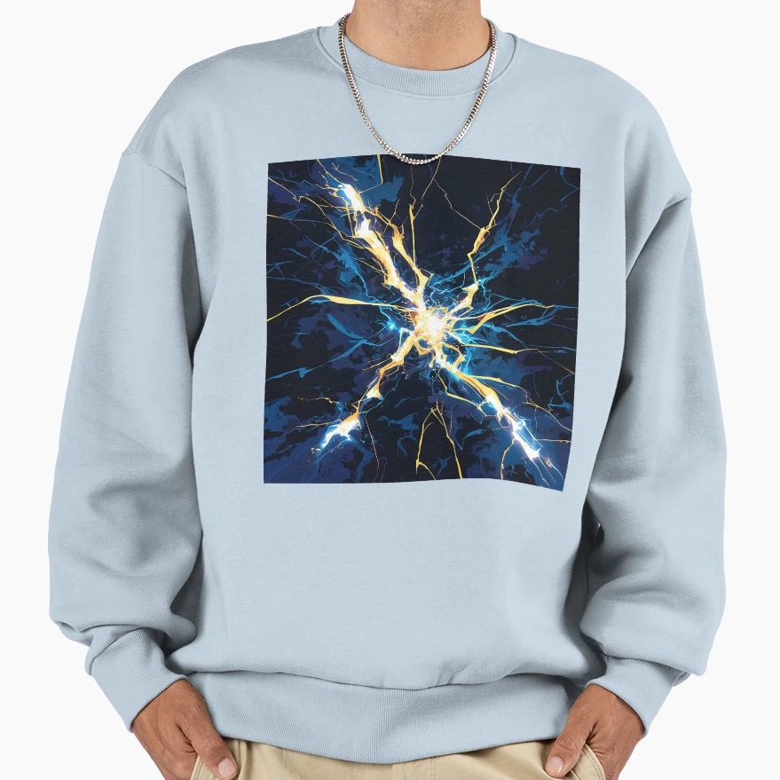 Electric Lightning Burst Sweatshirt - Minimalist Print Men Women - T-Shirt, Sweatshirt, Hoodie