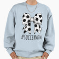 Soccer Mama Coquette Bow Soccer Sweatshirt - Aesthetic Graphic for Adults - T-Shirt, Sweatshirt, Hoodie