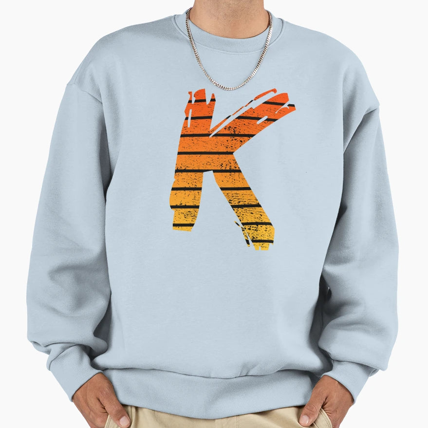 Letter K Initials Sweatshirt - Novelty Apparel for Adults - T-Shirt, Sweatshirt, Hoodie