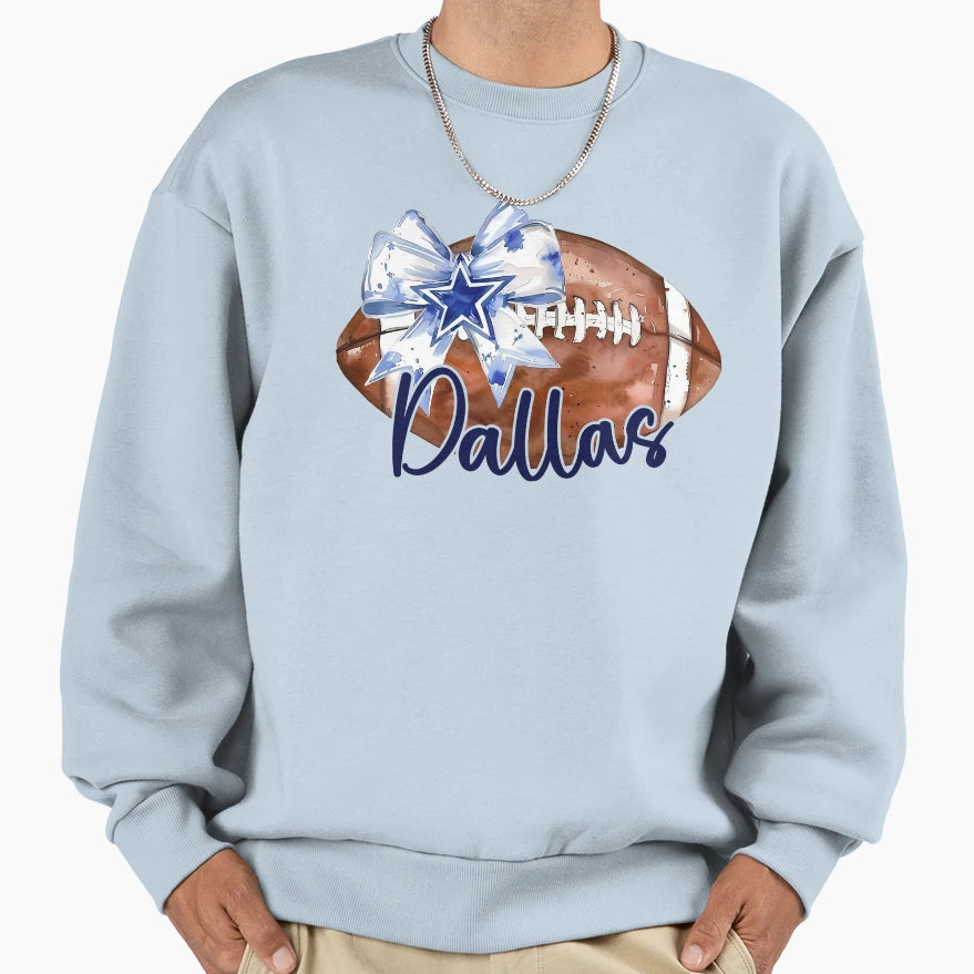 Dallas Football Coquette Bow Sweatshirt - Streetwear Style Unisex - T-Shirt, Sweatshirt, Hoodie