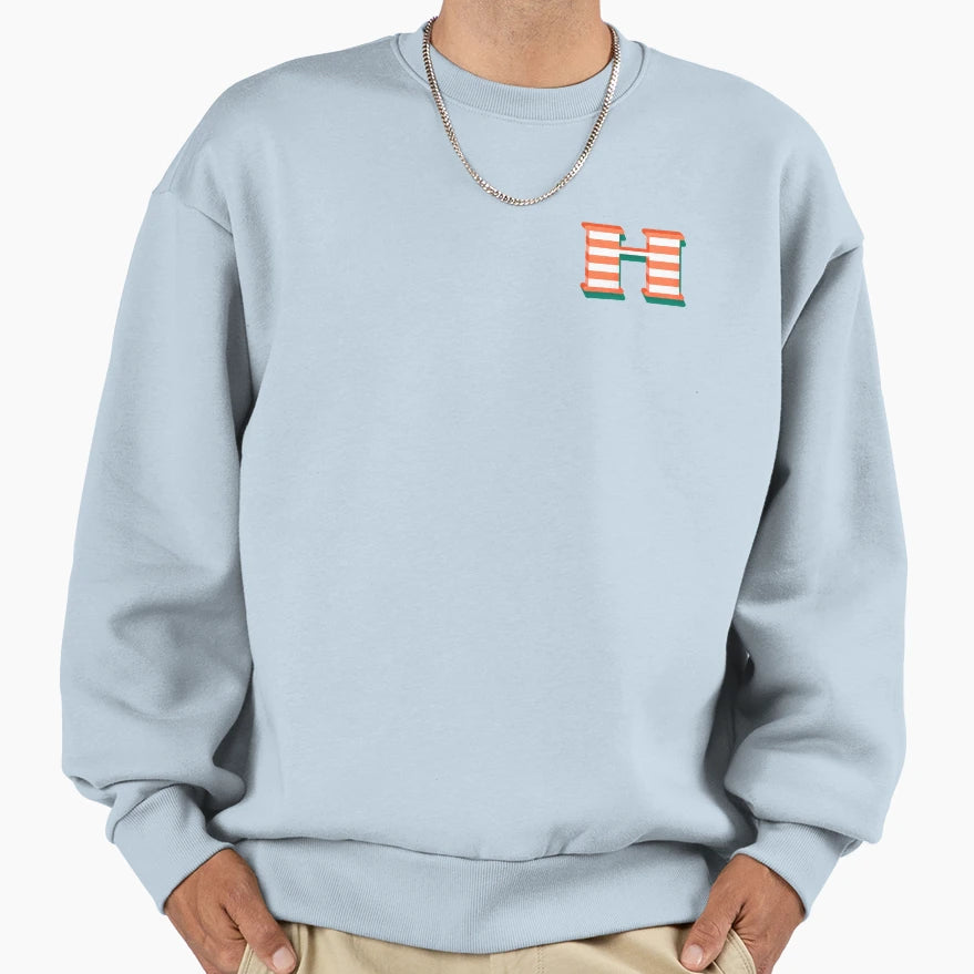 H Horizontal Geometric Pattern Sweatshirt - Trendy Graphic Unisex - T-Shirt, Sweatshirt, Hoodie