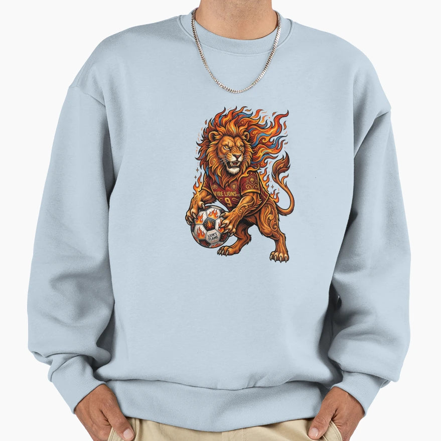 Fire Lion Epic Football Sweatshirt - Minimalist Print for Adults - T-Shirt, Sweatshirt, Hoodie