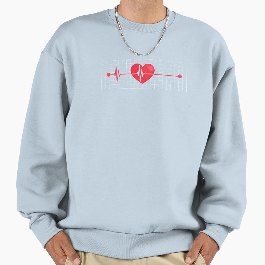 Funny Heart Beats Nurse Medical Sweatshirt - Custom Art Print for Adults - T-Shirt, Sweatshirt, Hoodie