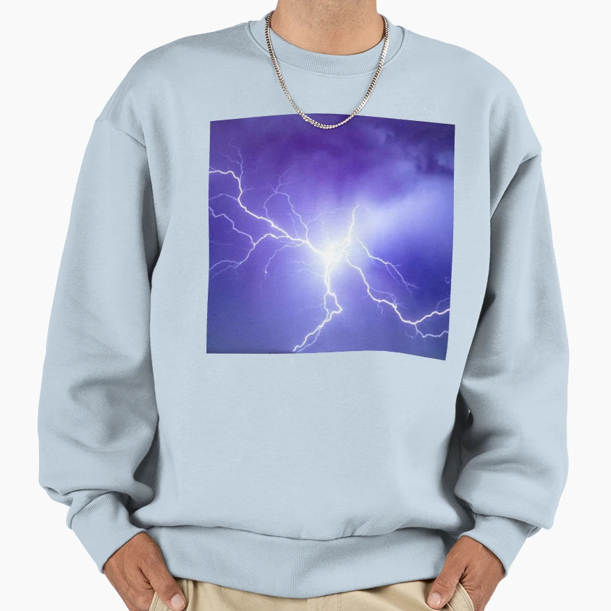 Blue Lightning Sweatshirt - Casual Everyday Wear Men Women - T-Shirt, Sweatshirt, Hoodie