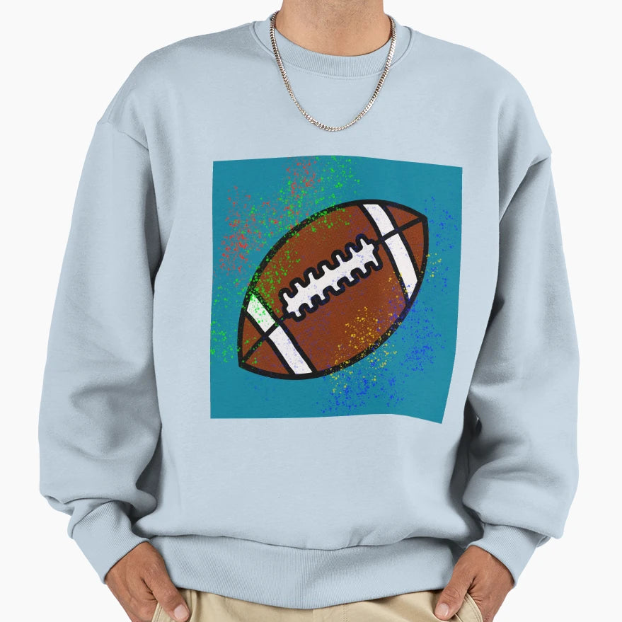 Football Splatter Colors Sweatshirt - Minimalist Print Men Women - T-Shirt, Sweatshirt, Hoodie