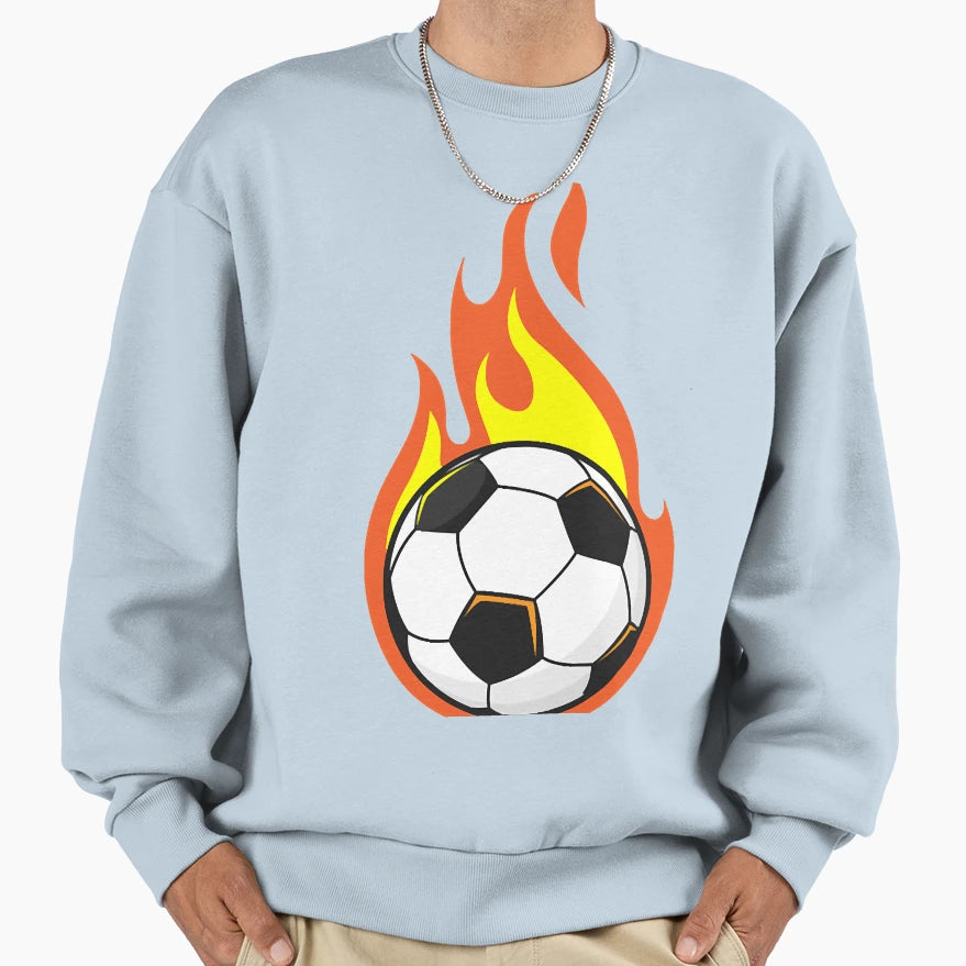 Soccer Fire Sweatshirt - Fun Novelty Design Men Women - T-Shirt, Sweatshirt, Hoodie