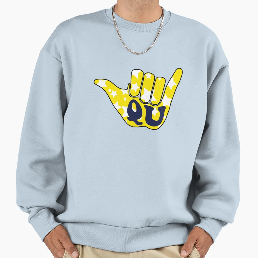 Quinnipiac University Hang Loose Sweatshirt - Streetwear Style Men Women - T-Shirt, Sweatshirt, Hoodie