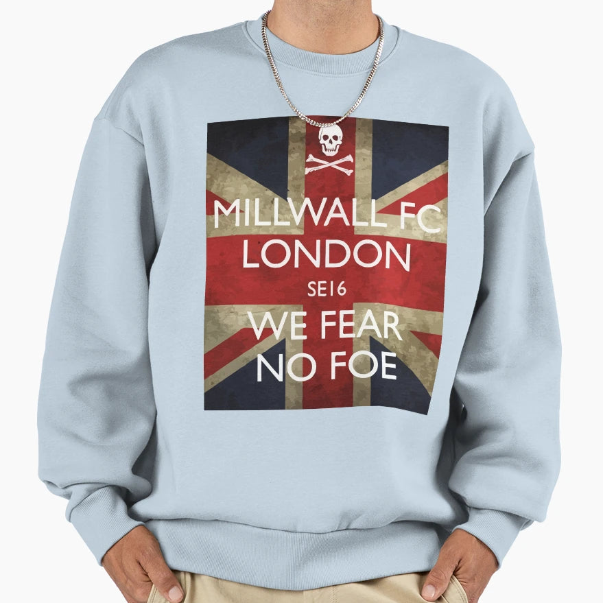 Millwall Union Jack We Fear No Foe Sweatshirt - Trendy Graphic Unisex - T-Shirt, Sweatshirt, Hoodie