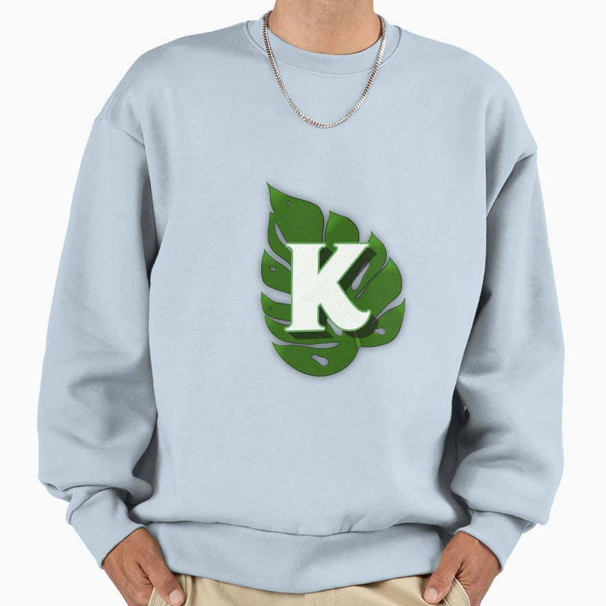 Monstera Leaf Letter K Sweatshirt - Streetwear Style Men Women - T-Shirt, Sweatshirt, Hoodie
