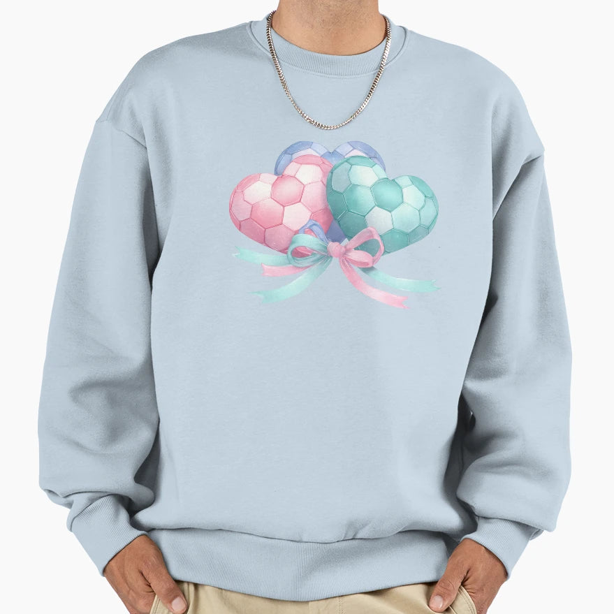 Soccer Heart Balloons Sweatshirt - Streetwear Style Unisex - T-Shirt, Sweatshirt, Hoodie