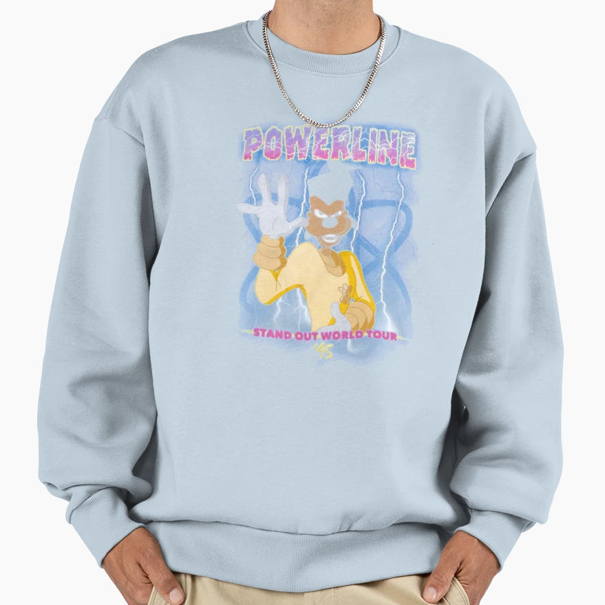 Cartoon Goofy Movie Powerline World T-Shirt - Aesthetic Graphic for Adults - T-Shirt, Sweatshirt, Hoodie