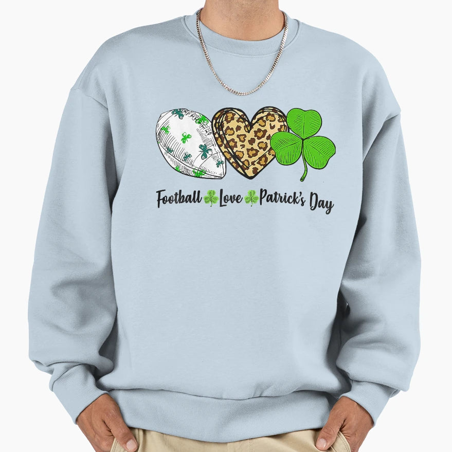 Football Love Leopard Heart Sweatshirt - Streetwear Style for Adults - T-Shirt, Sweatshirt, Hoodie