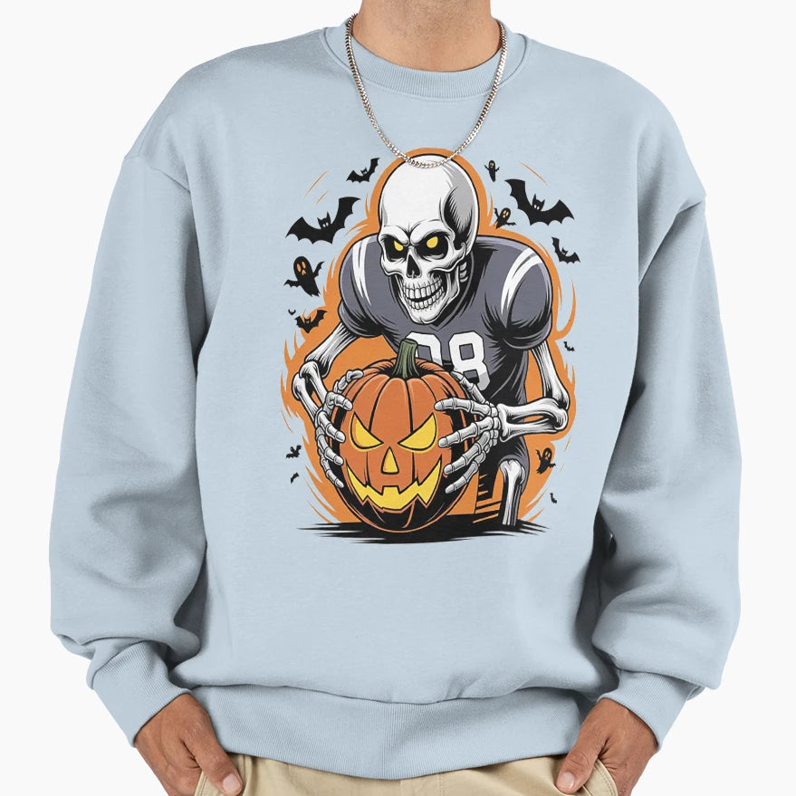 Skeleton Gridiron Own Night Halloween Sweatshirt - Graphic Print Unisex - T-Shirt, Sweatshirt, Hoodie