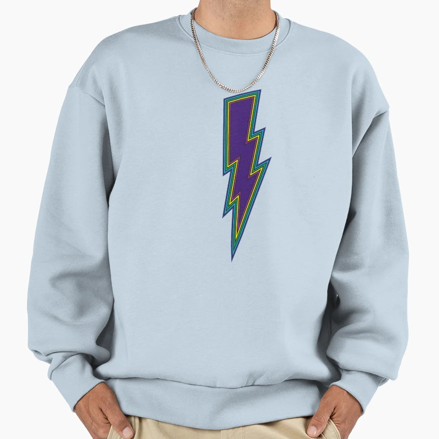Purple Lightning Bolt Sweatshirt - Minimalist Print Men Women - T-Shirt, Sweatshirt, Hoodie