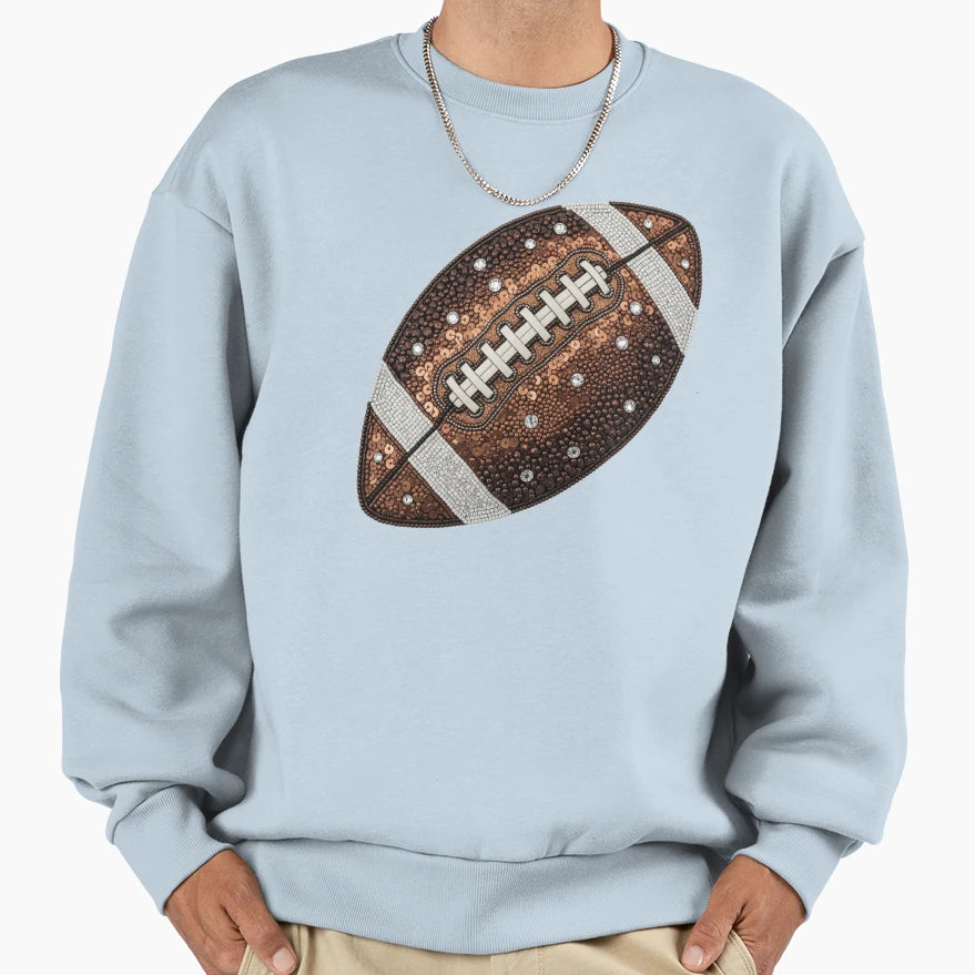 Glitzy Football Sweatshirt - Graphic Print Unisex - T-Shirt, Sweatshirt, Hoodie
